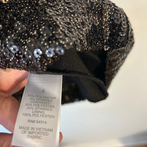 Bisou Bisou Michele Boston Black Sequins Sleeveless Sheath Dress Size 4 - Picture 6 of 10